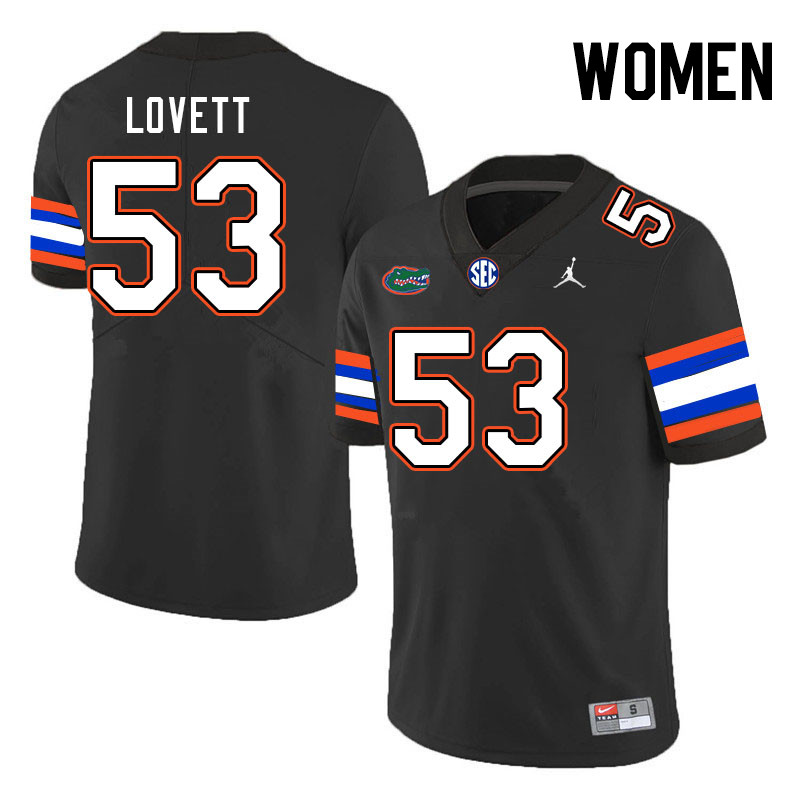Women #53 Bryce Lovett Florida Gators College Football Jerseys Stitched-Black
